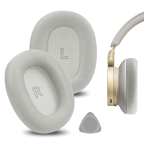 Image of Geekria Elite Sheepskin Replacement Ear Pads for Bang & Olufsen Beoplay H95 (1266100) Headphones Ear Cushions, Repair Parts (Grey)