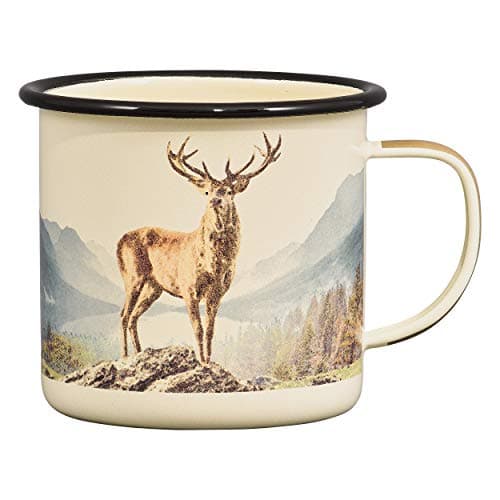 Image of Gentlemen's Hardware Camping and Outdoor Enamel Mug, Unisex, Featuring an Illustrated Deer Design, Capacity: 500 ml, GEN371