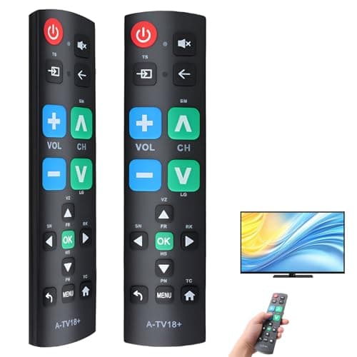 Image of Universal Big Button TV Remote Control for Elderly – Compatible with LG, TCL, Hisense, Panasonic, Sony, Samsung, JVC, Sharp, and More – Easy to Use, Tactile Feedback, No Programming Needed