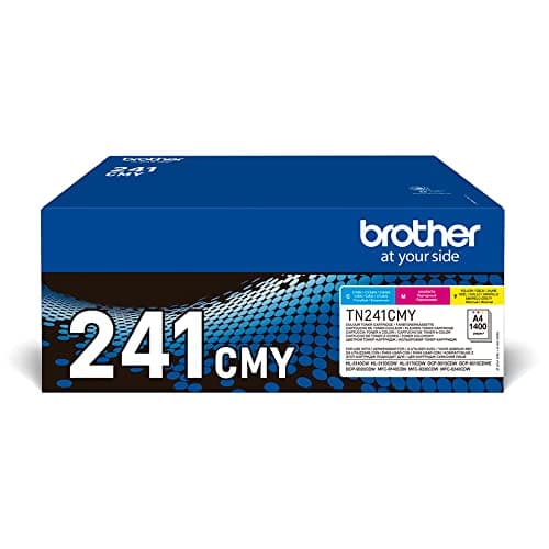 Image of Brother TN-241C/TN-241M/TN-241Y Toner Cartridges, Cyan/Magenta/Yellow, Rainbow Pack, Standard Yield, includes 3 x Toner Cartridges, Genuine Supplies