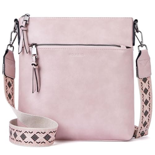 Image of Roulens Trendy Crossbody Bag for Women,Lightweight Medium Crossbody Purse Soft Leather Women's Shoulder Handbags with Adjustable Wide Strap