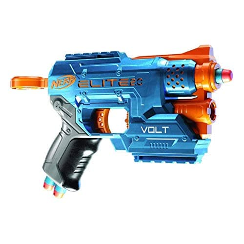Image of Nerf Elite 2.0 Volt SD-1 Blaster 6 Official Nerf Darts, Light Beam Targeting, 2-Dart Storage, 2 Tactical Rails to Customise for Battle, Multicolor, 5.71 x 26.67 x 20.32 cm