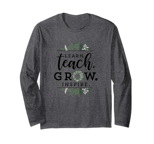 Image of Farmhouse Boho Learn Teach Grow Inspire Motivational Long Sleeve T-Shirt
