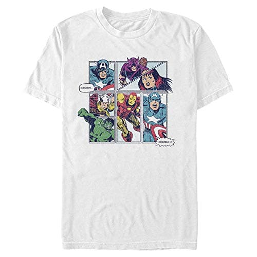 Image of Marvel Men's Avengers Assemble T-Shirt, White, S
