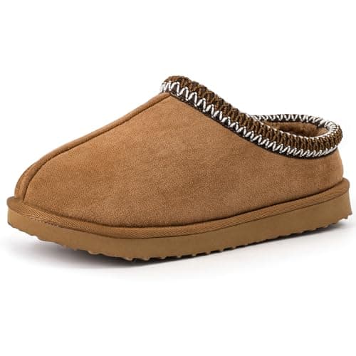 Image of Fallzor Slippers for Women Fluffy Slip On Warm Winter Ladies Slippers House Outdoor Faux Suede Comfortable Soft Lining Mule Slippers Gifts for Women