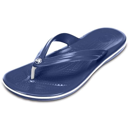 Image of Crocs Unisex Crocband Flip Flip Flops, Navy, 9 UK Men/ 10 UK Women