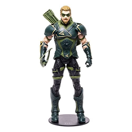 Image of McFarlane Toys, DC Gaming 7-inch Green Arrow Action Figure with 22 Moving Parts, Collectible DC Injustice 2 Game Figure with Stand Base and Unique Collectible Character Card – Ages 12+