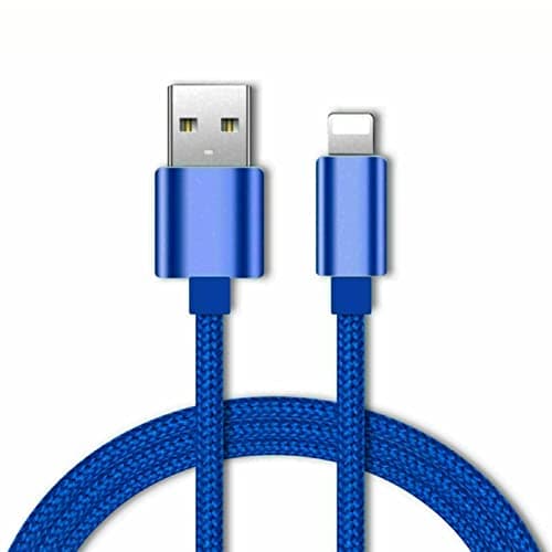 Image of MAXIMUM RANGE E-SELLERS USB Cable Nylon Braided, Charger Wire for iPhone 13 12 Pro 11 Xs Max 6 7 8 Plus 6s, 5 5s SE 5c, for iPad Mini, for iPad Air 2 and for iPad Pro-Blue (2M)