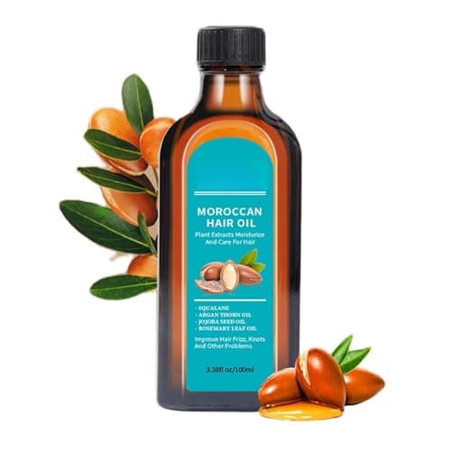 Image of Moroccan Argan Oil Treatment, for Damaged Hair & Frizz Control Dry Hair Oil,Deep Moisturizer, Hydrating Oil Serum to Smooth Frizz and Add Shine - Split End Repair for Dry Hair.100ML