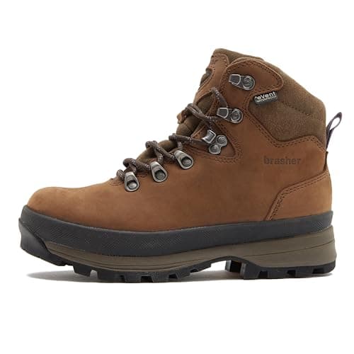 Image of Brasher Women’s Country Master II Walking Waterproof Boots with High Traction Rubber Sole for All Terrains, 4 Season (Russet, 5, UK Footwear Size System, Adult, Women, Numeric, Medium, 5)