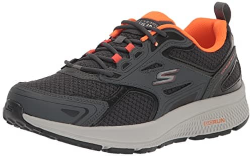 Image of Skechers Men's GOrun Consistent-Athletic Workout Running Walking Shoe Sneaker with Air Cooled Foam, Grey/Orange, 12 UK