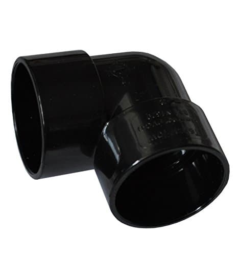 Image of Solvent Black 40mm (43mm) Waste Pipe 90 Degree Knuckle Bend - Pack of 2