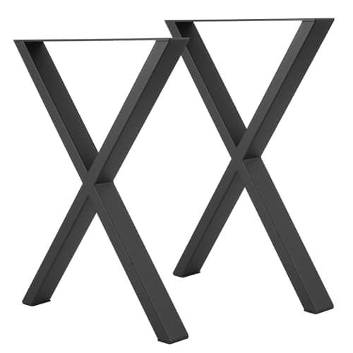 Image of YITYDaMai 2 Pcs Metal Coffee Table Legs Metal Furniture Legss, Industrial DIY X Shape Heavy Duty Black Bench Legs for Dining Table Stand Desk Bench Breakfast Bar Legss(L 30.5cm x W 4cm x H 40cm)