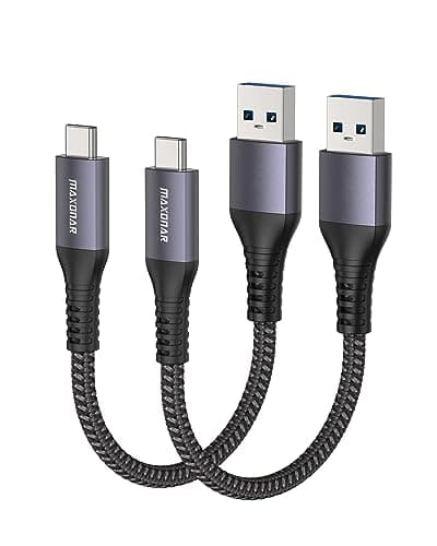 Image of Maxonar USB C Cable Short 30cm/0.3M 2Pack [10Gbps Data] USB3.2 Gen2 Type C Android Auto Cable QC3.0 3.1A USB A to C Fast Charger for Samsung Note20 Galaxy S24/S23/S22/S21/S20 Z Flip 5 Tab S9 Pixel9