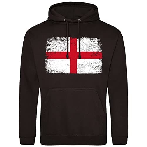 Image of Purple Print House England Mens Hoodie English World Football Rugby Supporters Cup 2024 Unisex, L, Black
