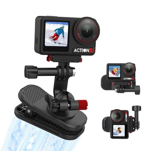 Image of Backpack Clip Magnetic Mount for DJI Osmo Action 5 Pro/6/4/3, 360° Rotating Shoulder Bag Strap Clip Mount for Insta360 X5/X4/Ace Pro 2/Go Ultra, Osmo Pocket 4/3/Nano/360, for GoPro Hero 13 Accessories