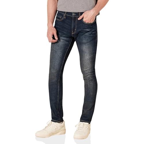 Image of Amazon Essentials Men's Skinny-Fit Stretch Jean - Discontinued Colours, Dark Wash, 34W / 34L
