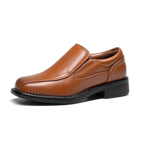 Image of Bruno Marc Boy's Dress Shoes, Comfort Slip-On Loafer Wedding & Party & Birthday Shoes for Kids,Size 1 Big Kid,Brown,SBOX225K