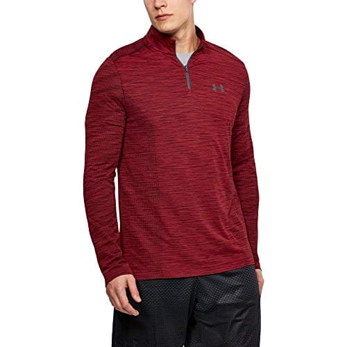 Image of Under Armour Men's Threadborne Seamless 1/4 Zip Shirt, Pierce (629)/Rhino Gray, Small