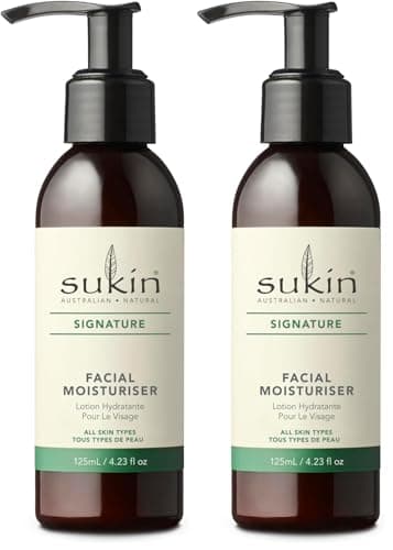 Image of Sukin Signature Facial Moisturiser 125ml - with Vitamin E; Cruelty Free & Vegan Friendly - Nourishes, Softens & Protects the Skin’s Moisture Barrier. (Pack of 2)