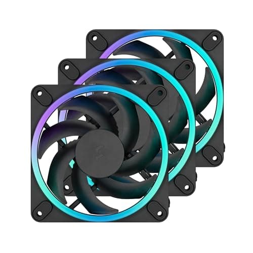 Image of Fractal Design Momentum 12 RGB-Silent PC Case Fan-120 mm-ARGB Gen2-16 LEDs-Liquid Crystal Polymer LCP blades-FDB Fluid Dynamic Bearing-Cooling Performance-Powerful Airflow-Quiet Operation-Black-3 pack