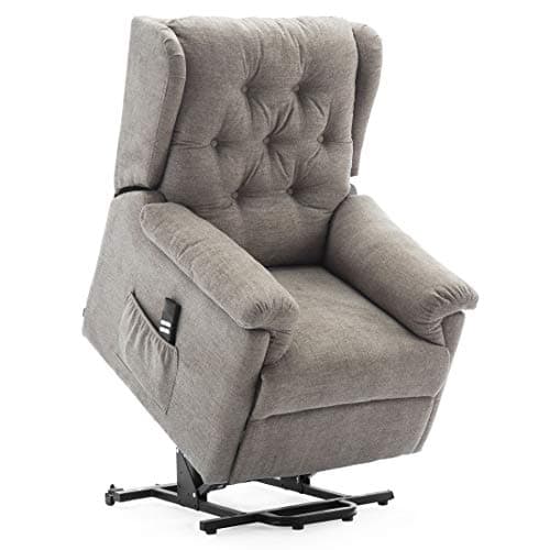 Image of More4Homes BARNSLEY DUAL MOTOR ELECTRIC RISE RECLINER FABRIC ARMCHAIR ELECTRIC LIFT RISER CHAIR (Dark Beige)