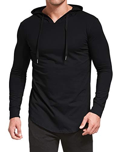 Image of AIYINO Men's S-5X Long Sleeve Fashion Athletic Hoodies Workout Sweatshirt Hip Hop Pullover Hooded (M Black)