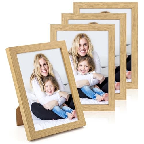 Image of WenYa 6x8 Oak Photo Frames, 4 Pack 8x6 Picture Frames Wall and Desktop Horizontal Vertical 20.3x15.2cm Frames for Family Pictures Display (Oak, 6x8-4pack)