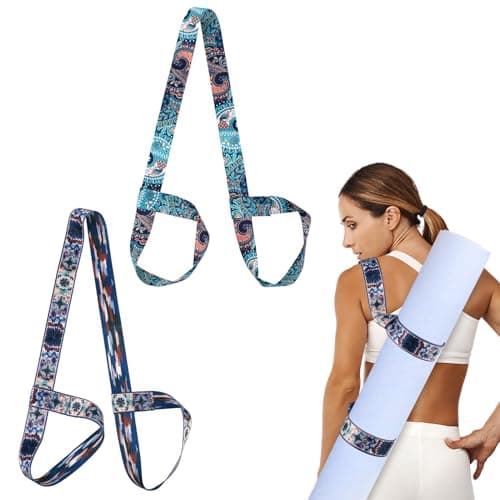 Image of Jeffdad 2Pcs Yoga Mat Carrying Strap, Adjustable Yoga Mat Strap Easy to Carry Hands-Free Adjustable Mat Holder Sling for All Mats