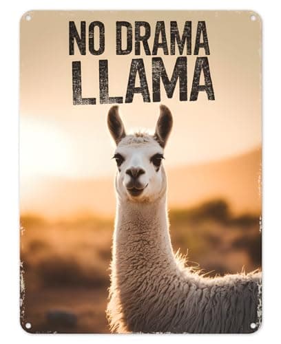 Image of Shopagift No Drama Llama Metal Poster Wall Tin Sign Man Cave Shed Bar Bedroom Home Kitchen - A5