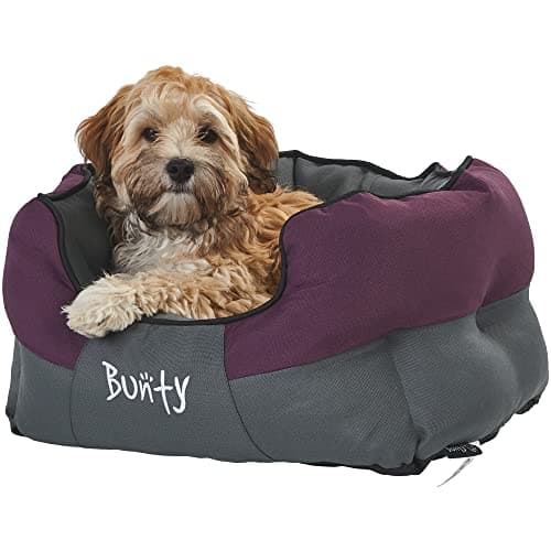 Image of Bunty Anchor Sofa Dog Bed, Small - Plush Cushioning & High Sides - Water Resistant, Anti Anxiety, Indoor & Outdoor Suitable, Washable Pet Bed - Small, Purple