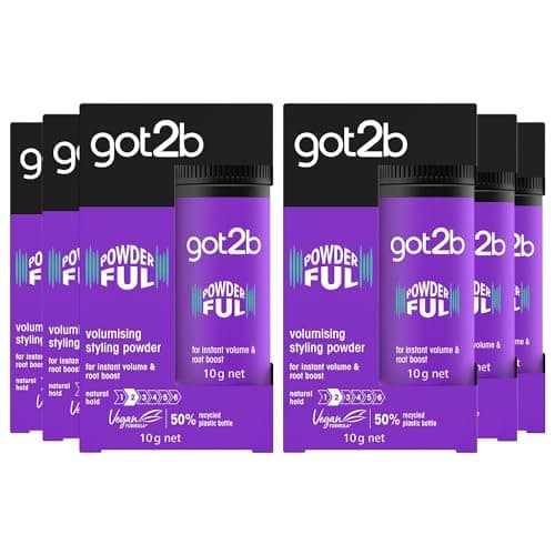 Image of got2b POWDERful Volumising Styling Powder 10 g, Natural Hold, Powder Hair Styling, Volumising Styling Hair Powder, Instant Volume from the Roots, Vegan Formula, Pack of 6