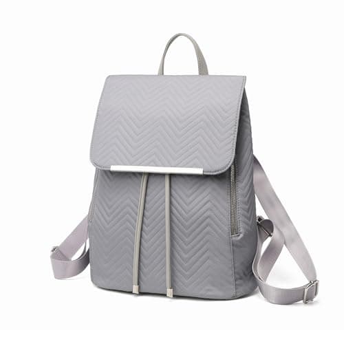 Image of Miss Lulu Backpack Womens Fashion Backpacks Grey Backpack Ladies Polyester Waterproof Daypack Medium School Work Travel