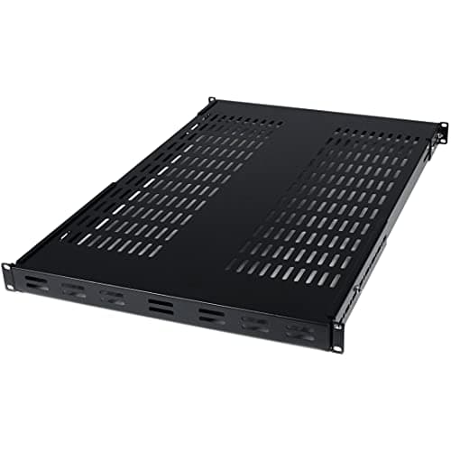 Image of StarTech.com 1U Adjustable Vented Server Rack Mount Shelf - 175lbs - 19.5 to 38in Deep Universal Tray for 19" AV/ Network Equipment Rack (ADJSHELF)