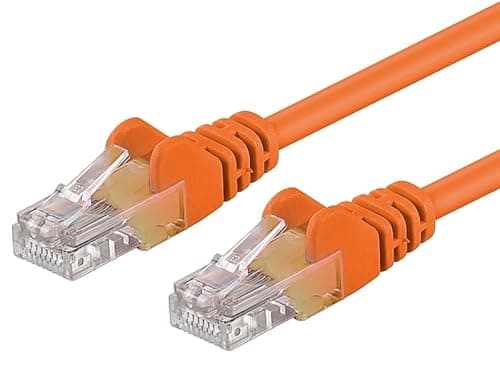Image of PremiumCord Network Cable, Ethernet, LAN & Patch Cable CAT5e, UTP, Quick Flexible & Robust RJ45 Cable 1Gbit/S, AWG 26/7, Copper Cable 100% Cu, Orange, 10 m