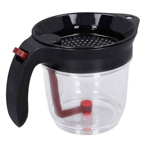 Image of Good Grips Good Gravy Fat Separator, 4 Cup Fat Separator Jug Gravy Separator and Strainer with Bottom Release, Gravy Jug Fat Separator Cup, Grease Separator Degreasing Cup Grease Strainer, 1L