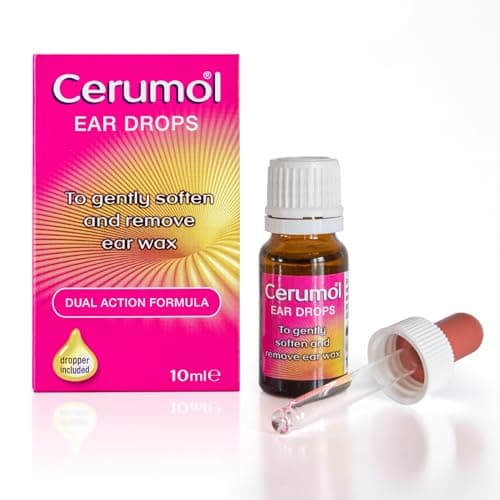 Image of Cerumol Extra Virgin Olive Oil Ear Drops, 10ml, Gentle, Natural Formulation, Helps to Relieve Symptoms of Ear Wax, Softens Earwax, Dropper Included