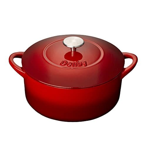 Image of Denby 193043771 Pomegranate Cast Iron 24Cm Round Casserole, 24 cm