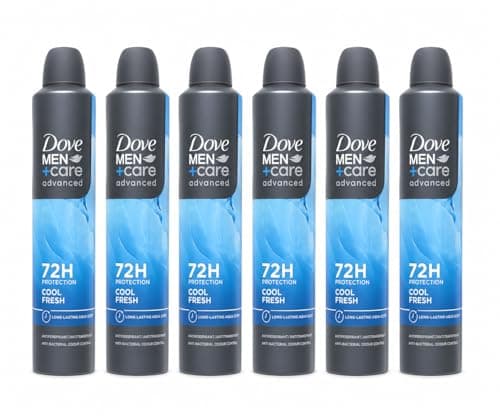 Image of Dove Men+Care Advanced Antiperspirant Deodorant Spray 250ml – Cool Fresh – 72H Protection – Long Lasting Freshness – Pack of 6