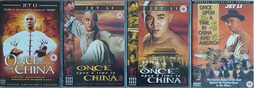 Image of ONCE UPON A TIME IN CHINA 1-4 COMPLETE JET LI COLLECTION / 1. PART 1 / 2. PART 2 / 3. PART 3 / 4. ONCE UPON A TIME IN CHINA AND AMERICA = ULTIMATE 4x DVD UK SET