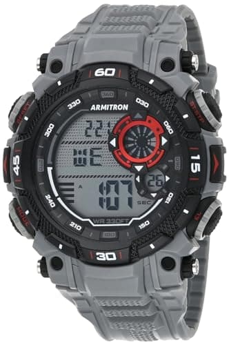 Image of Armitron Sport Men's Digital Chronograph Resin Strap Watch, 40/8397, Grey, 40/8397RGY