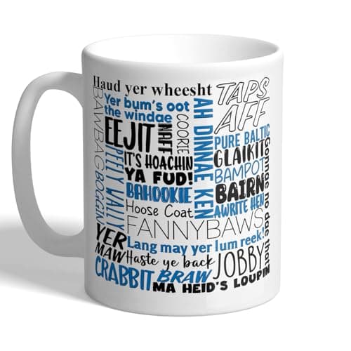 Image of I Love Mugs - Scottish Phrases - Funny Scots Words and Slang - Scotland Mug, Ceramic, 11fl.oz.