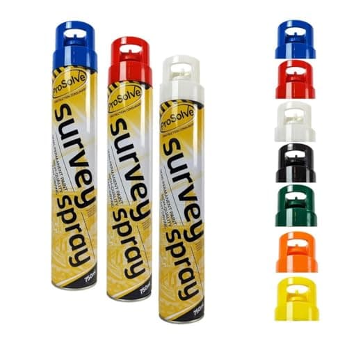 Image of PDL – Pegdev – MULTI COLOURED SURVEY LINE MARKER AEROSOL SPRAY | Highly Pigmented, Hard-Wearing Paint for Car Parks, Fields, Roads, and More. (6)