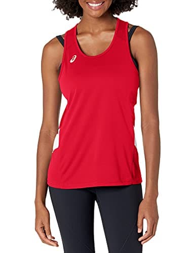 Image of ASICS Women's Women's Team Sweep Singlet, Red/White, Small