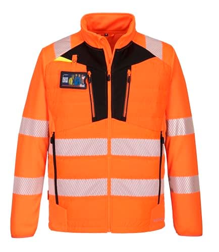 Image of Portwest DX4 Hi-Vis Hybrid Baffle Jacket Orange/Black XXL