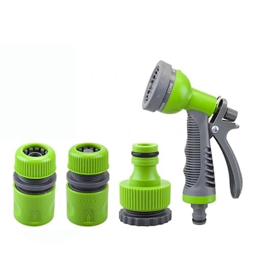 Image of 4 Pack Garden Hose Spray Gun with 6 Multi Function Spray Options for Gardening, Flowers, Allotments, Gardens - Anti-Slip Handle and Attachments
