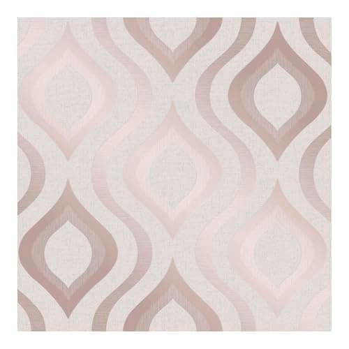 Image of Superfresco Quartz Geo Rose Gold Wallpaper | Metallic Geometric | Eco-Friendly
