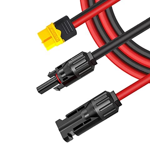 Image of iHaospace Solar Panel Connector to XT60 Extension Cable Charging 12AWG 0.6m/1.5m/3.5m/5m for Ecoflow DELTA River Anker Solix Solar Panel to Protable Power Station (1.5M)
