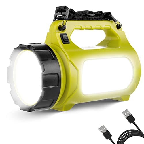Image of LE Rechargeable Camping Lantern, 1000 Lumen Bright LED Torch Rechargeable, 5 Modes Outdoor Searchlight with 3600mAh Power Bank, Portable Work Light for Hiking, Fishing, Power Cuts, Emergency and More