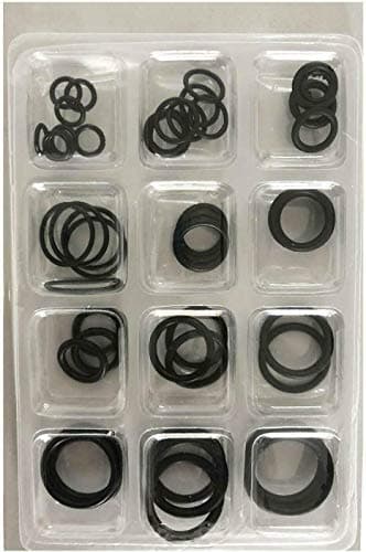 Image of O Rings Set Rubber Assorted Size Kit Plumbing Air Gas Tap Sink Pressure Washer Kitchen Mixer Seals Thread DIY (Pack of 50) Black